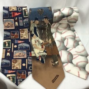 Lot of 3 baseball themed ties